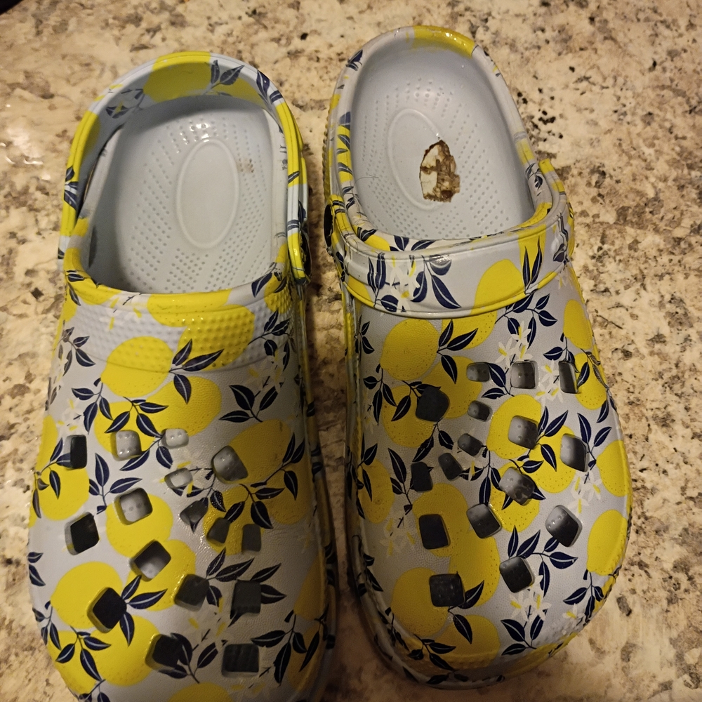Lemon Print Kids Clogs